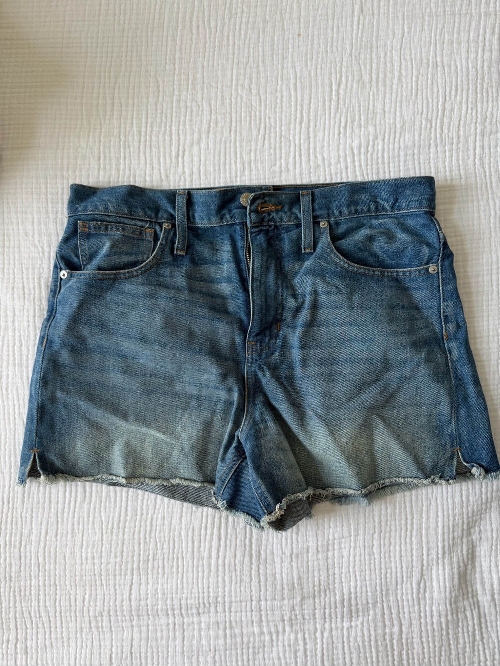 Madewell Distressed Blue Denim Cutoff Shorts